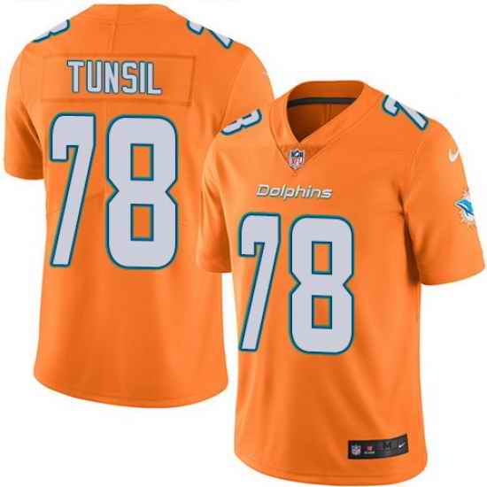 Nike Dolphins #78 Laremy Tunsil Orange Mens Stitched NFL Limited Rush Jersey